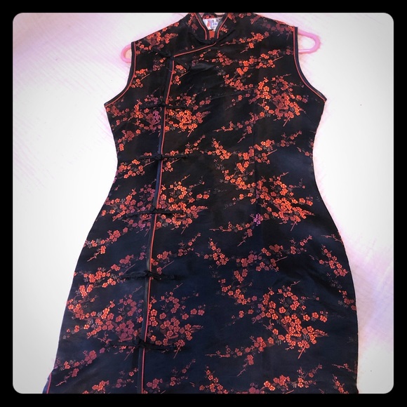 black and red kimono dress